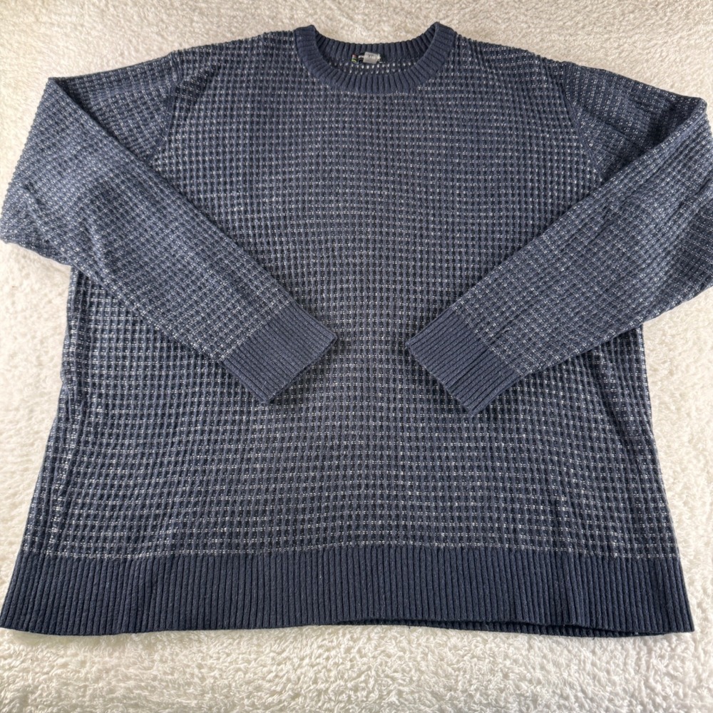 Smartwool Mens XL Merino Wool Crewneck Sweater Navy Blue Long Sleeve Knit Woven‎